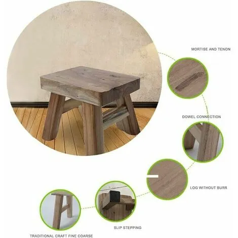 Soleil Wooden Step Stool With 4 Legs For Baby And Child, Multi-function Stool And Seat For Bathroom, Hallway (varnished) 5 Soleil Wooden Step Stool With 4 Legs For Baby And Child, Multi-function Stool And Seat For Bathroom, Hallway (varnished) - Image 3