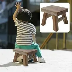 Soleil Wooden Step Stool With 4 Legs For Baby And Child, Multi-function Stool And Seat For Bathroom, Hallway (varnished) 11 Soleil Wooden Step Stool With 4 Legs For Baby And Child, Multi-function Stool And Seat For Bathroom, Hallway (varnished) -Children's chairs Sales Store 100158616 5