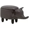 Beliani Modern Faux Leather Stool Storage Solid Wood Animal Dark Grey Elephant -Children's chairs Sales Store 10031471 1 1