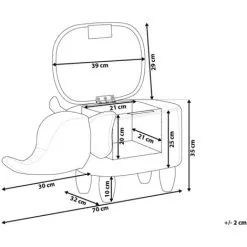 Beliani Modern Faux Leather Stool Storage Solid Wood Animal Dark Grey Elephant -Children's chairs Sales Store 10031471 3