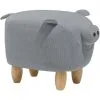 Beliani Modern Fabric Stool Solid Wood Legs Animal Footrest Grey Piggy -Children's chairs Sales Store 10031474 1