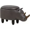 Beliani Modern Faux Leather Stool Upholstery Storage Solid Wood Animal Dark Grey Rhino 2 Beliani Modern Faux Leather Stool Upholstery Storage Solid Wood Animal Dark Grey Rhino -Children's chairs Sales Store 10031481 1 2
