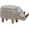Beliani Modern Faux Leather Stool Upholstery Storage Solid Wood Animal Light Grey Rhino -Children's chairs Sales Store 10031483 1 1