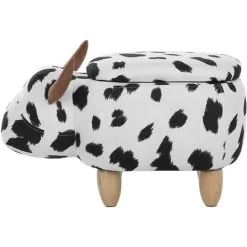 Beliani Modern Fabric Stool Black And White Upholstery Storage Solid Wood Animal Cow 10 Beliani Modern Fabric Stool Black And White Upholstery Storage Solid Wood Animal Cow -Children's chairs Sales Store 10031488 4