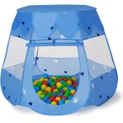 Tectake Play Tent With 100 Balls For Kids - Kids Pop Up Tent, Kids Tent, Pop Up Play Tent - Blue -Children's chairs Sales Store 12235675 3