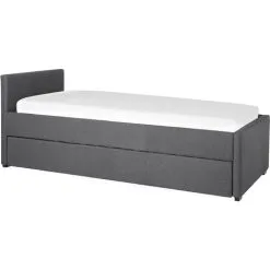 Beliani Modern Fabric EU Single Trundle Bed Frame 3ft Dark Grey Slatted Marmande 10 Beliani Modern Fabric EU Single Trundle Bed Frame 3ft Dark Grey Slatted Marmande -Children's chairs Sales Store 12264213 4