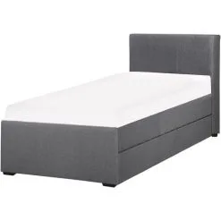 Beliani Modern Fabric EU Single Trundle Bed Frame 3ft Dark Grey Slatted Marmande 11 Beliani Modern Fabric EU Single Trundle Bed Frame 3ft Dark Grey Slatted Marmande -Children's chairs Sales Store 12264213 5