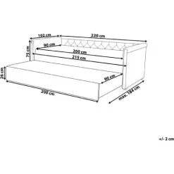 Beliani Modern Fabric EU Single Trundle Bed Frame Buttoned 3ft Dark Grey Libourne 9 Beliani Modern Fabric EU Single Trundle Bed Frame Buttoned 3ft Dark Grey Libourne -Children's chairs Sales Store 12264216 3 1