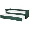 Beliani Modern Fabric EU Single Trundle Bed Frame Buttoned 3ft Dark Green Libourne -Children's chairs Sales Store 12264227 1