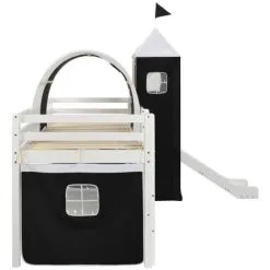 Children's Loft Bed Frame With Slide & Ladder Pinewood 97x208 Cm VidaXL -Children's chairs Sales Store 13408608 4