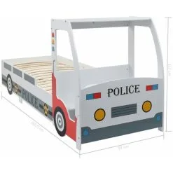 Children's Police Car Bed With Desk 90x200 Cm VidaXL -Children's chairs Sales Store 13725317 3