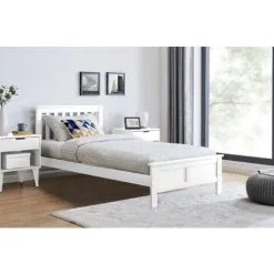 FURNITUREBOX UK Azure Modern White Solid Pine Single Bed