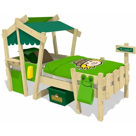 Wickey Kid's Bed, Single Bed Crazy Candy - Canvas Cover Children's Bed 90 X 200 Cm - Green/apple Green 3 Wickey Kid's Bed, Single Bed Crazy Candy - Canvas Cover Children's Bed 90 X 200 Cm - Green/apple Green