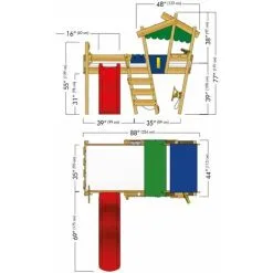 Wickey Kid's Bed, Loft Bed Crazy Hutty Canvas Cover Single Bed 90 X 200 Cm, Children's Bed - Blue/red 10 Wickey Kid's Bed, Loft Bed Crazy Hutty Canvas Cover Single Bed 90 X 200 Cm, Children's Bed - Blue/red -Children's chairs Sales Store 14835273 4