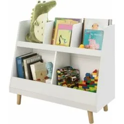 SoBuy Children Kids Bookcase Book Shelf Storage Display Rack Organizer Holder,KMB19-W