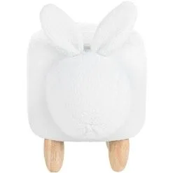 Beliani Fabric Stool Nursery Children Room Solid Wood Legs Animal Footrest White Bunny -Children's chairs Sales Store 15057606 4 2