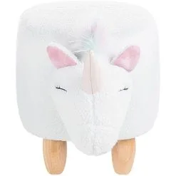 Beliani Modern Fabric Stool Nursery Children Room Solid Wood Legs Animal White Unicorn 10 Beliani Modern Fabric Stool Nursery Children Room Solid Wood Legs Animal White Unicorn -Children's chairs Sales Store 15057607 4 2