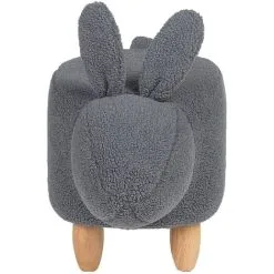 Beliani Fabric Stool Nursery Children Room Solid Wood Legs Animal Footrest Grey Bunny -Children's chairs Sales Store 15057609 4