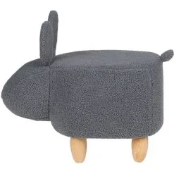 Beliani Fabric Stool Nursery Children Room Solid Wood Legs Animal Footrest Grey Bunny -Children's chairs Sales Store 15057609 5