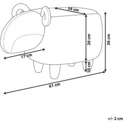 Beliani Modern Fabric Stool Footrest Pouffe Nursery Children Room Animal Grey Lamb 9 Beliani Modern Fabric Stool Footrest Pouffe Nursery Children Room Animal Grey Lamb -Children's chairs Sales Store 15793190 3 1