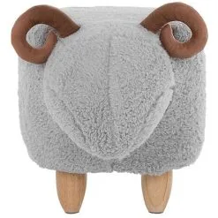 Beliani Modern Fabric Stool Footrest Pouffe Nursery Children Room Animal Grey Lamb 11 Beliani Modern Fabric Stool Footrest Pouffe Nursery Children Room Animal Grey Lamb -Children's chairs Sales Store 15793190 5 1