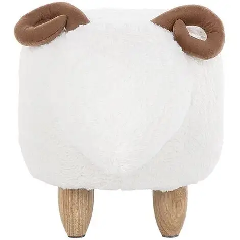 Beliani Modern Fabric Stool Footrest Pouffe Nursery Children Room Animal White Lamb 7 Beliani Modern Fabric Stool Footrest Pouffe Nursery Children Room Animal White Lamb - Image 5