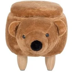 Beliani Modern Fabric Stool Footrest Nursery Solid Wood Legs Animal Golden Brown Bear 11 Beliani Modern Fabric Stool Footrest Nursery Solid Wood Legs Animal Golden Brown Bear -Children's chairs Sales Store 15793213 5 1