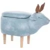 Beliani Modern Fabric Stool Pouffe Nursery Solid Wood Legs Animal Light Blue Reindeer -Children's chairs Sales Store 15793218 1 2