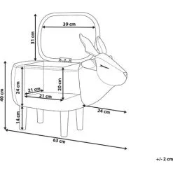 Beliani Modern Fabric Stool Pouffe Nursery Solid Wood Legs Animal Beige Reindeer 9 Beliani Modern Fabric Stool Pouffe Nursery Solid Wood Legs Animal Beige Reindeer -Children's chairs Sales Store 15793223 3 3