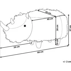 Beliani Furry Animal Stool Faux Fur Kids Playroom Nursery Sand Beige Rhino -Children's chairs Sales Store 15793286 3 1