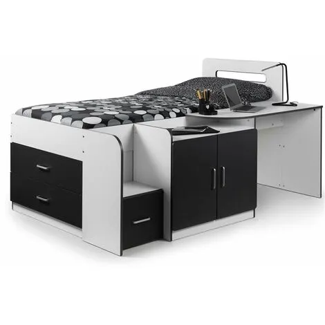 ASHFIELD CHILDRENS Premium Charcoal Grey & White Contemporary Cabin Bed 3ft (90cm) - Best Seller 3 ASHFIELD CHILDRENS Premium Charcoal Grey & White Contemporary Cabin Bed 3ft (90cm) - Best Seller