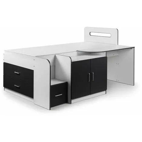 ASHFIELD CHILDRENS Premium Charcoal Grey & White Contemporary Cabin Bed 3ft (90cm) - Best Seller 4 ASHFIELD CHILDRENS Premium Charcoal Grey & White Contemporary Cabin Bed 3ft (90cm) - Best Seller - Image 2