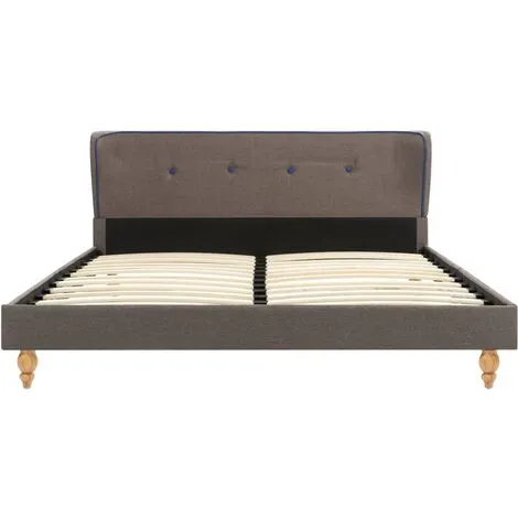 Bed Frame Taupe Fabric 135x190 Cm 4FT6 Double VidaXL 6 Bed Frame Taupe Fabric 135x190 Cm 4FT6 Double VidaXL - Image 4