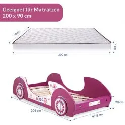 Deuba Girls Single Bed Frame Junior Bed For Girl 90x200centimeter Pink Butterfly Flowers Bedroom 11 Deuba Girls Single Bed Frame Junior Bed For Girl 90x200centimeter Pink Butterfly Flowers Bedroom -Children's chairs Sales Store 17461824 5