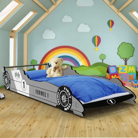 Deuba Child Car Bed Frame For Children Kids Single Junior Beds Silver 3x7.5ft Bedroom 3 Deuba Child Car Bed Frame For Children Kids Single Junior Beds Silver 3x7.5ft Bedroom