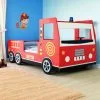 Deuba Children's Bed Frame Red Fire Truck Imitation Kids Bed Car Vehicle Bedroom Furniture Toddler's Bed 200x90cm Single -Children's chairs Sales Store 17463615 1