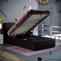 Home Discount Lisbon 3ft Single Faux Leather Ottoman Bed Frame, Brown, 190 X 90 Cm 9 Home Discount Lisbon 3ft Single Faux Leather Ottoman Bed Frame, Brown, 190 X 90 Cm -Children's chairs Sales Store 18014092 3