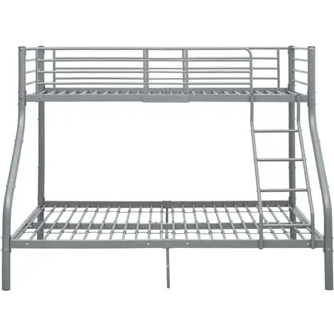 Bunk Bed Frame Grey Metal 140x200 Cm/90x200 Cm VidaXL 6 Bunk Bed Frame Grey Metal 140x200 Cm/90x200 Cm VidaXL - Image 4