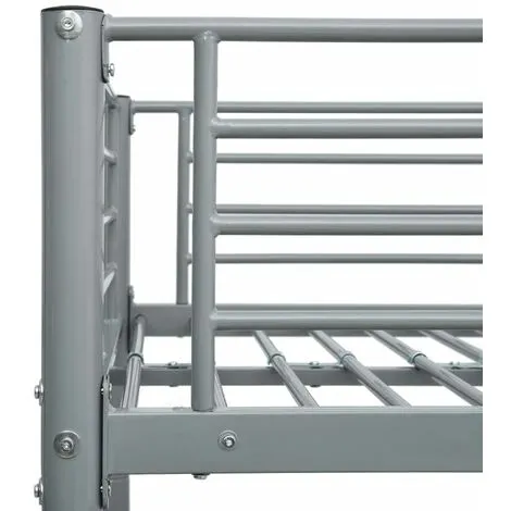Bunk Bed Frame Grey Metal 140x200 Cm/90x200 Cm VidaXL 7 Bunk Bed Frame Grey Metal 140x200 Cm/90x200 Cm VidaXL - Image 5