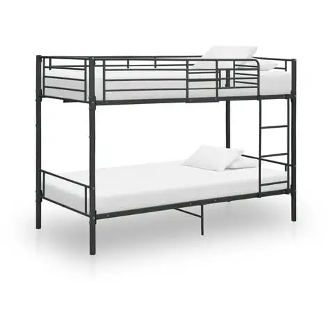 Bunk Bed Black Metal 90x200 Cm VidaXL 3 Bunk Bed Black Metal 90x200 Cm VidaXL