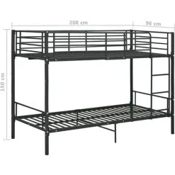 Bunk Bed Black Metal 90x200 Cm VidaXL 9 Bunk Bed Black Metal 90x200 Cm VidaXL -Children's chairs Sales Store 18890130 3