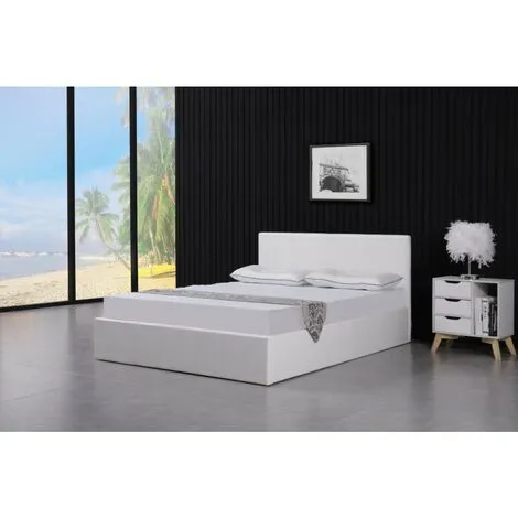 KOSY KOALA Ottoman Storage Bed Side Lift Opening White Colour (White, 4ft6 DOUBLE) 4 KOSY KOALA Ottoman Storage Bed Side Lift Opening White Colour (White, 4ft6 DOUBLE) - Image 2