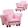 HOMCOM Kids Children Armchair Mini Sofa Wood Frame W/ Footrest Cute Cloud Star Pink 1 HOMCOM Kids Children Armchair Mini Sofa Wood Frame W/ Footrest Cute Cloud Star Pink -Children's chairs Sales Store 20290020 1