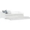 Hommoo Pull-out Sofa Bed Frame White Pinewood 90x200 Cm VD24039