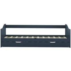 Hommoo Pull-out Sofa Bed Frame Grey Pinewood 90x200 Cm VD24041 -Children's chairs Sales Store 20515742 4