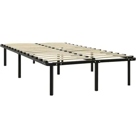 Bed Frame Black Metal 120x200 Cm VidaXL 4 Bed Frame Black Metal 120x200 Cm VidaXL - Image 2