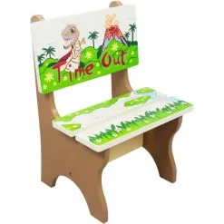 Teamson Kids Fantasy Fields Childrens Dinosaur Kingdom Kids Wooden Time Out Chair TD-0078A