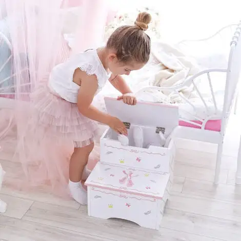 Teamson Kids Fantasy Fields Girls Swan Lake Wooden Kids Step Stool Potty Training TD-12719A 3 Teamson Kids Fantasy Fields Girls Swan Lake Wooden Kids Step Stool Potty Training TD-12719A