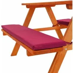 Tectake Kids Wooden Picnic Bench With Soft Cushions - Picnic Bench, Childrens Picnic Bench, Kids Picnic Bench - Red -Children's chairs Sales Store 23574075 5