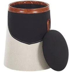 Beliani Kids Pouffe Footstool Faux Linen Upholstered With Storage Beige Apache -Children's chairs Sales Store 23759272 4